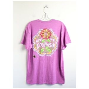 Southern Y'all purple t-shirt cotton unisex L Large butterfly boho embroidered
